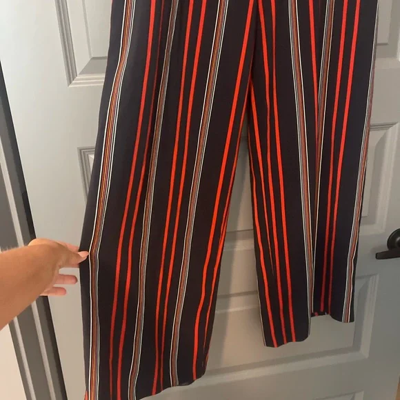 Rachel Zoe Red and Black Striped Wide Leg Pants - Picture 2 of 4